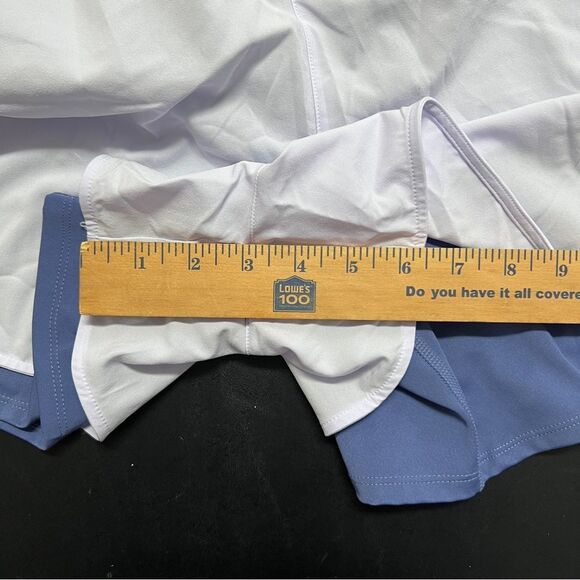 New Balance Libra Printed Impact Run 2in1 Shorts in White and Yellow 0657 - Picture 13 of 14